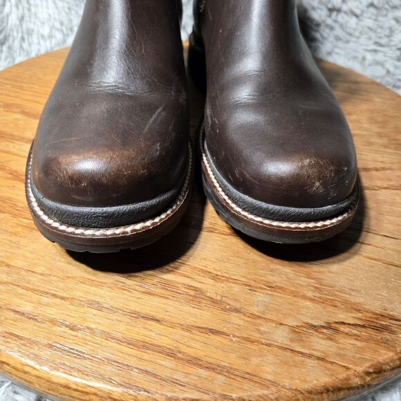 LL Bean Chelsea Ankle Boots Womens Size 7M Classic Brown Leather Brazil Made - Picture 8 of 9